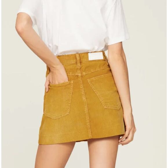 NWT RE/DONE 70s Pocket Corduroy Mini Skirt in Yellow - Picture 1 of 14